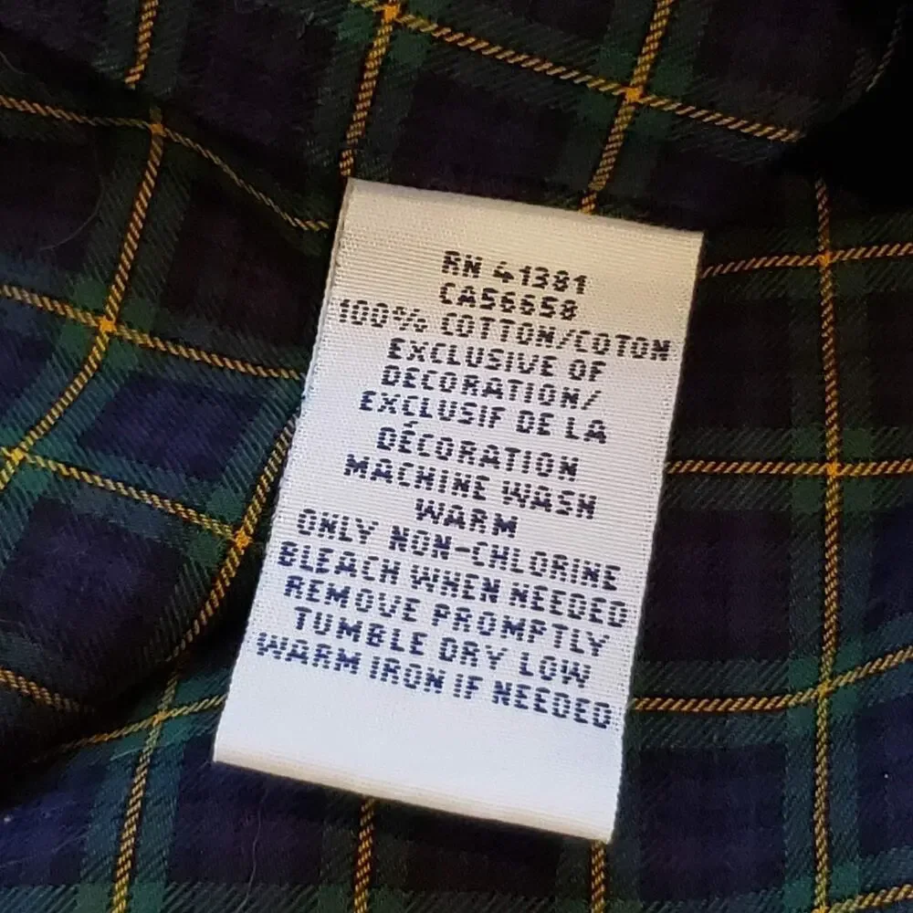 Polo Ralph Lauren Shirt Oxford Men's Small Tartan Blue Plaid LS Button Down